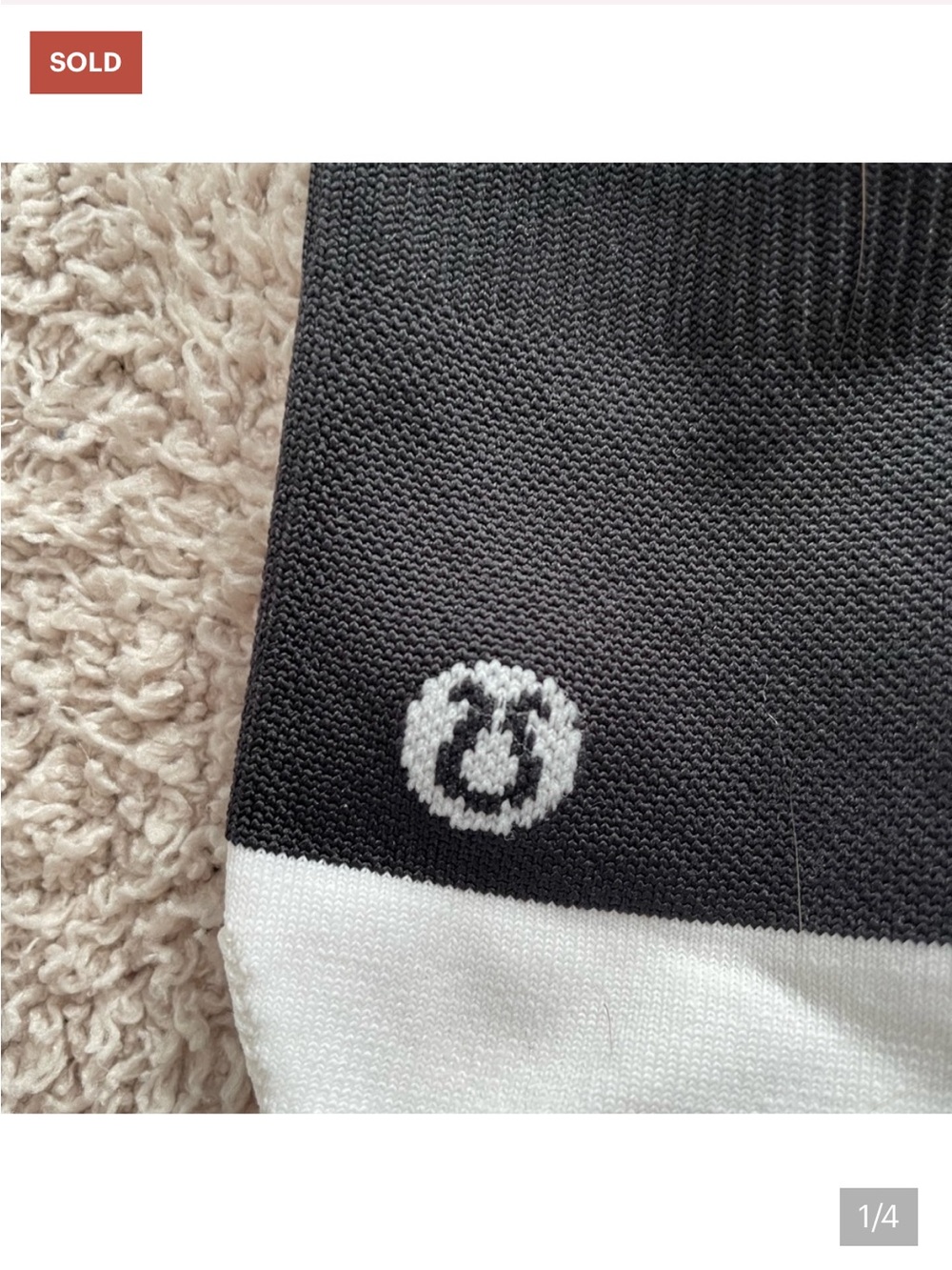Black and White Socks with Circular Logo